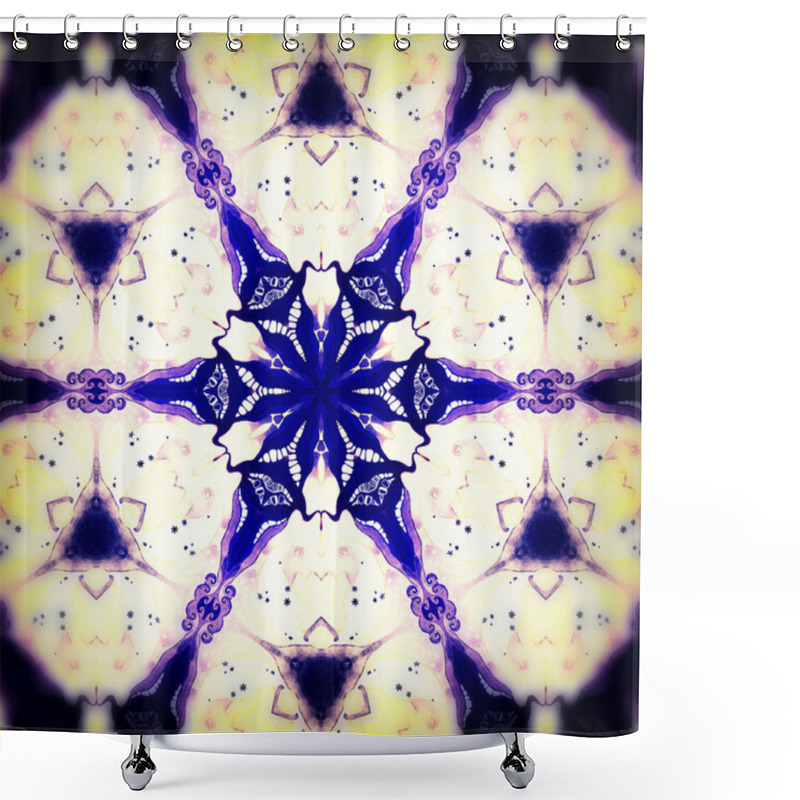 Personality  Mandala Blue Snowflake Shower Curtains