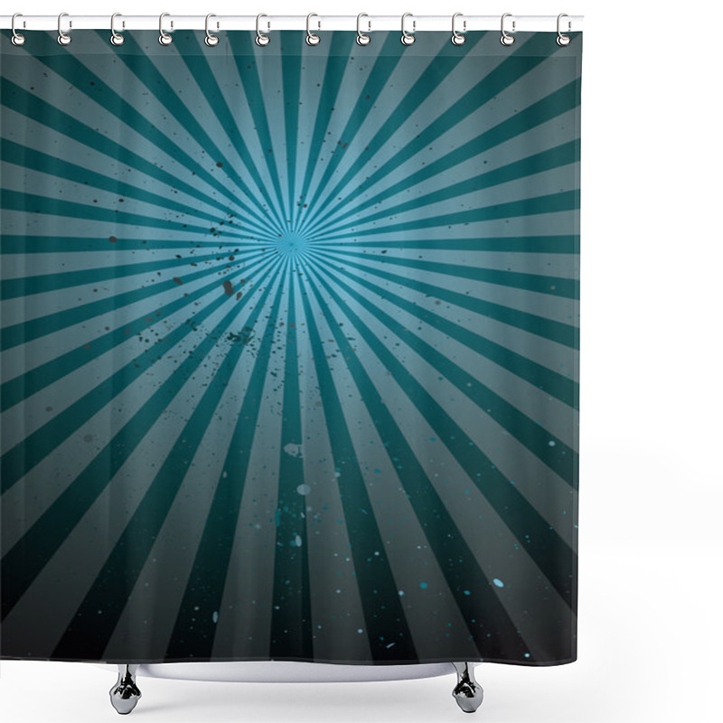 Personality  Radiate Blue Grunge Shower Curtains