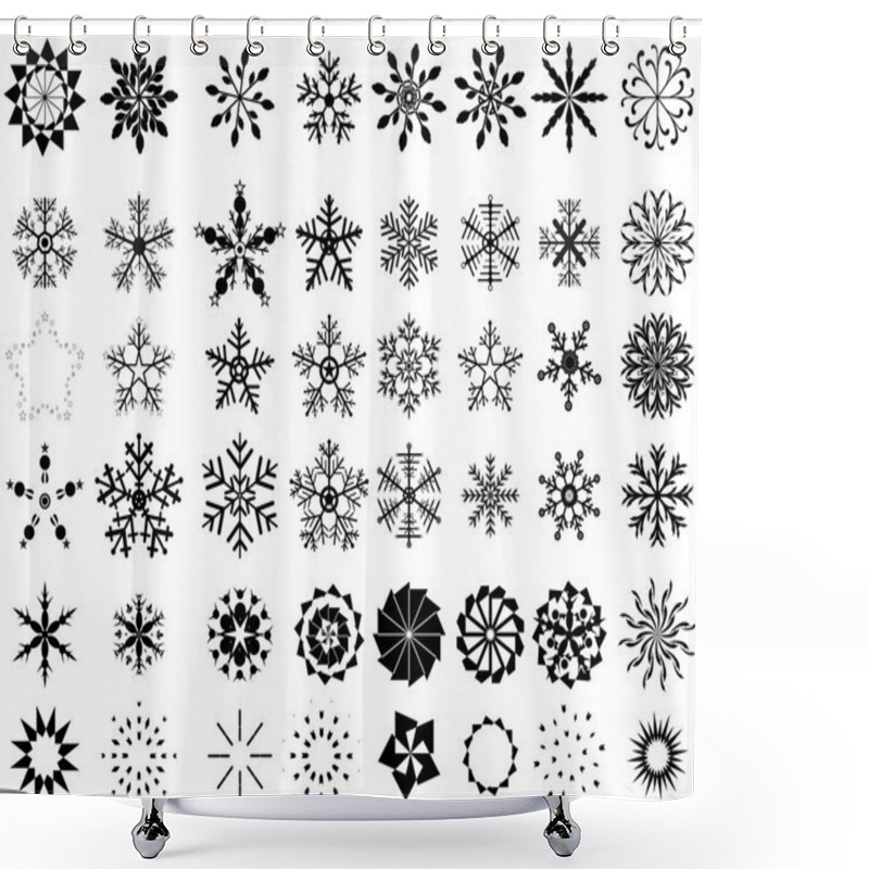 Personality  Retro Design Snowflakes Collection Shower Curtains