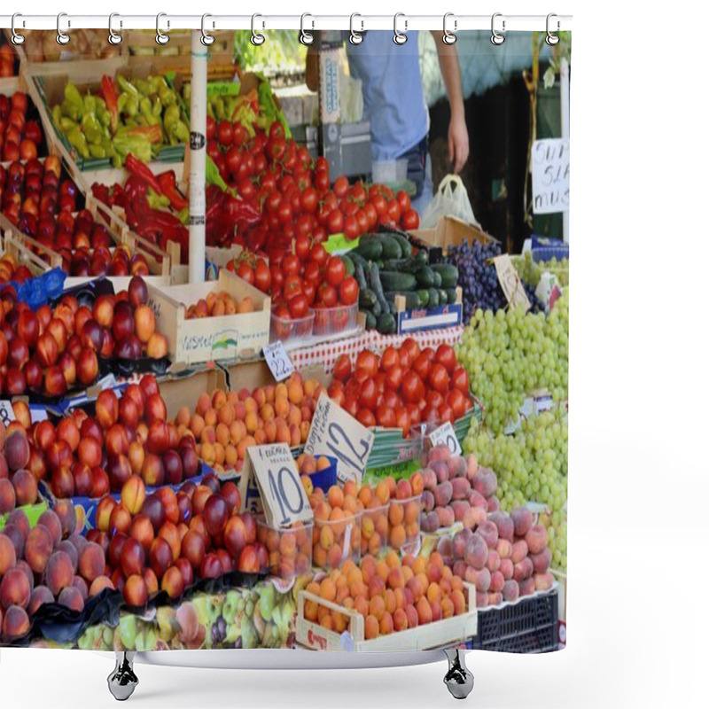 Personality  Market In Pula (Croatia) Shower Curtains