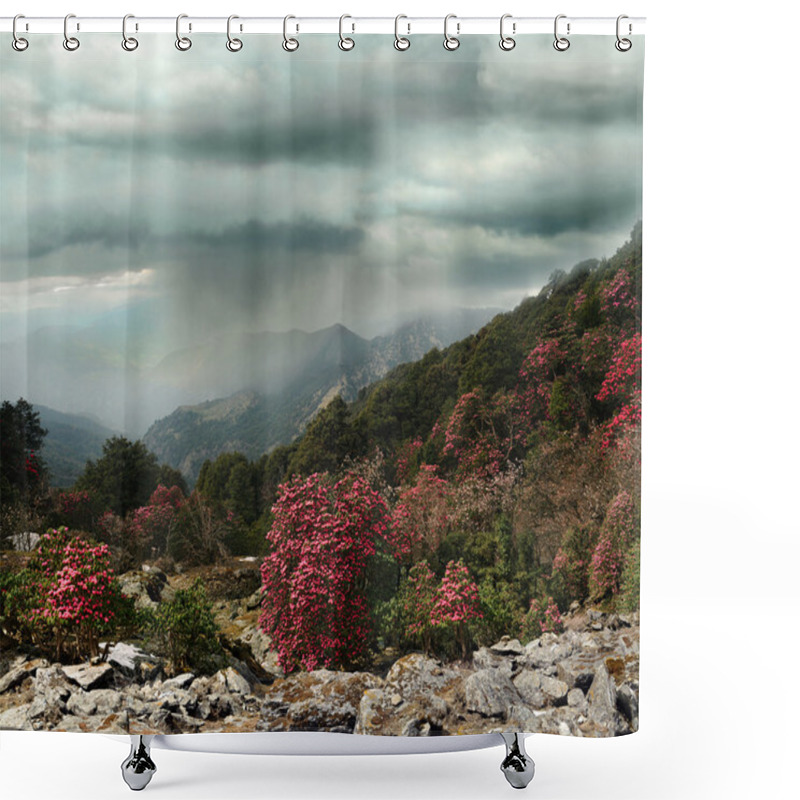 Personality  Blooming Rhododendron In Himalayas Shower Curtains