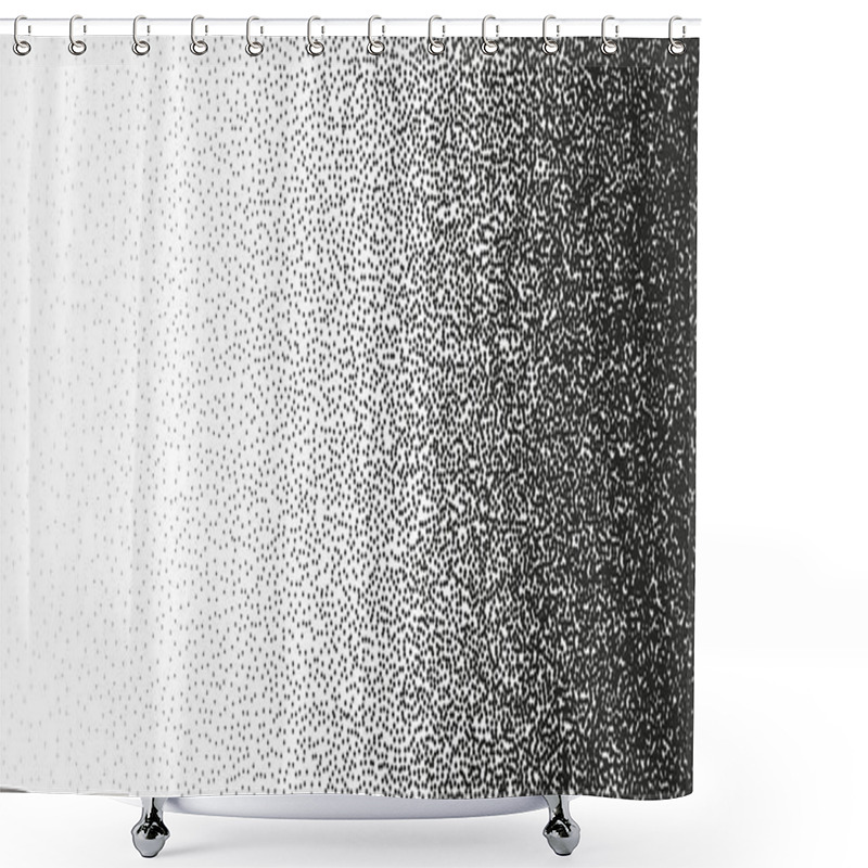 Personality  Stipple Pattern, Dotted Geometric Background. Stippling, Dotwork Drawing, Shading Using Dots. Pixel Disintegration, Random Halftone Effect. White Noise Grainy Texture. Vector Illustration. Shower Curtains