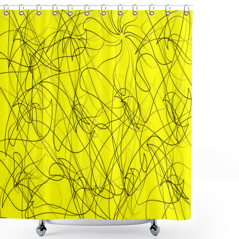 Personality  Random Lines, Abstract Lines Pattern Shower Curtains