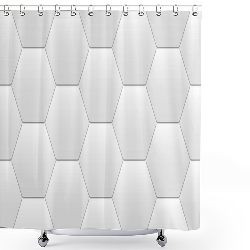 Personality  Geometric Seamless Pattern Of Light Hexagonal Tiles With Tile Effect Shower Curtains