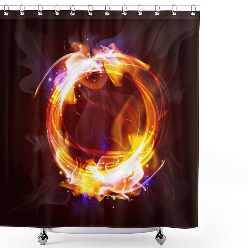 Personality  Fire Frame Background For Design Shower Curtains