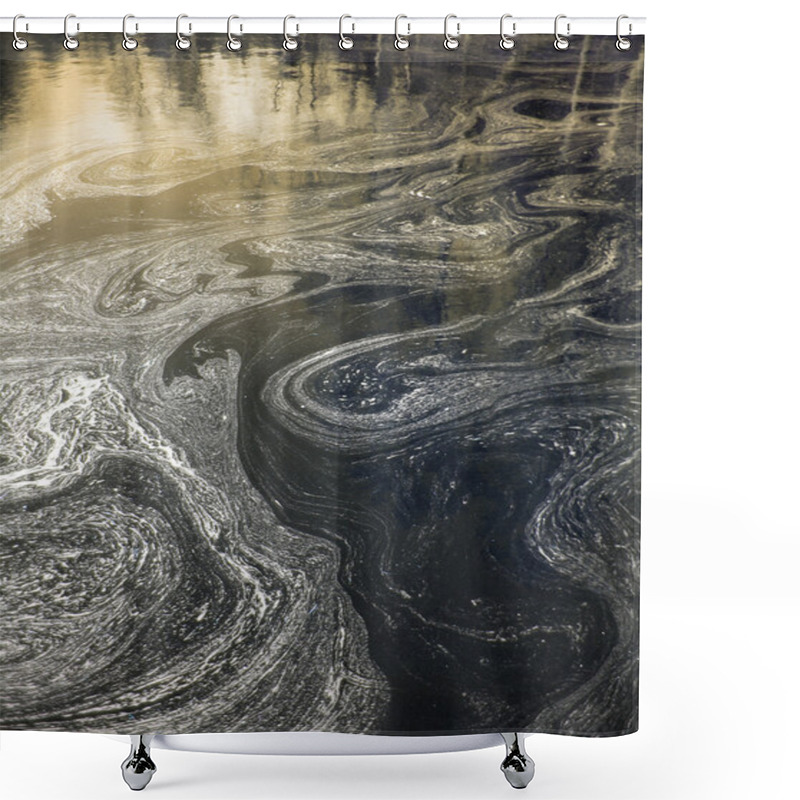 Personality  Polluted Water Shower Curtains