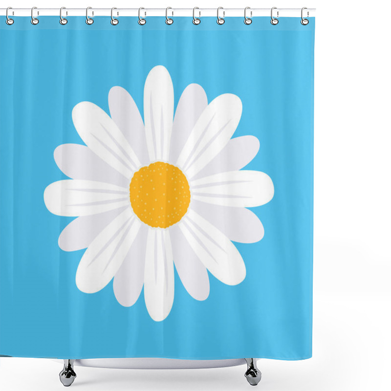 Personality  Daisy Flower Isolated On Background. Vector Stock. Shower Curtains