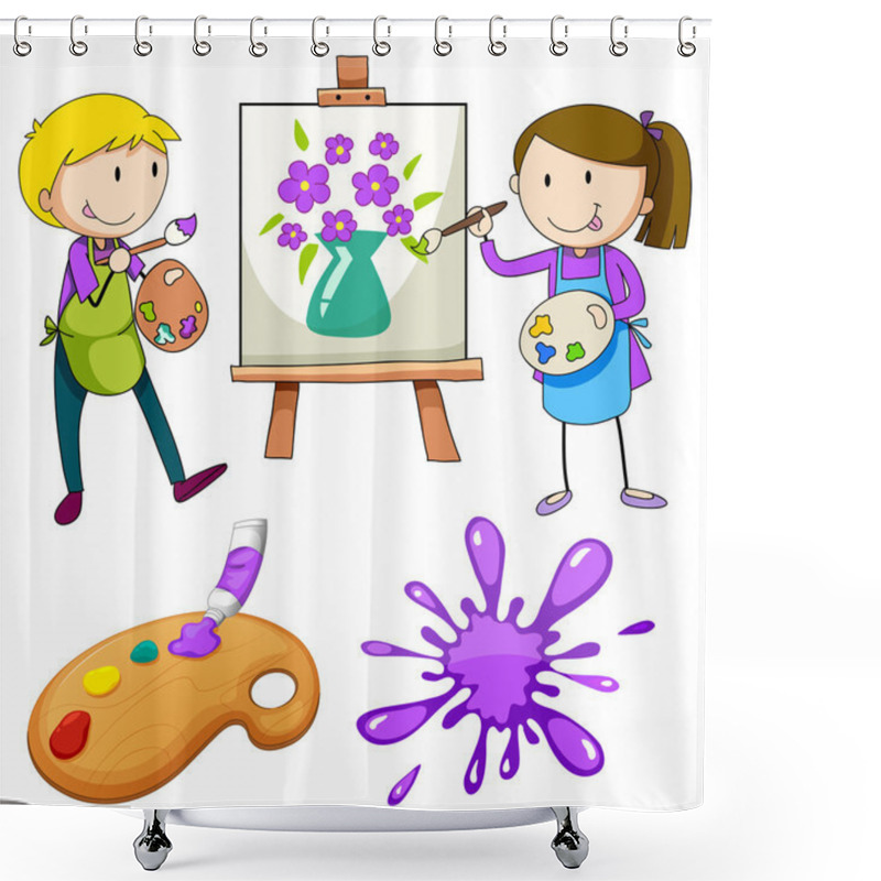 Personality  Painting Shower Curtains