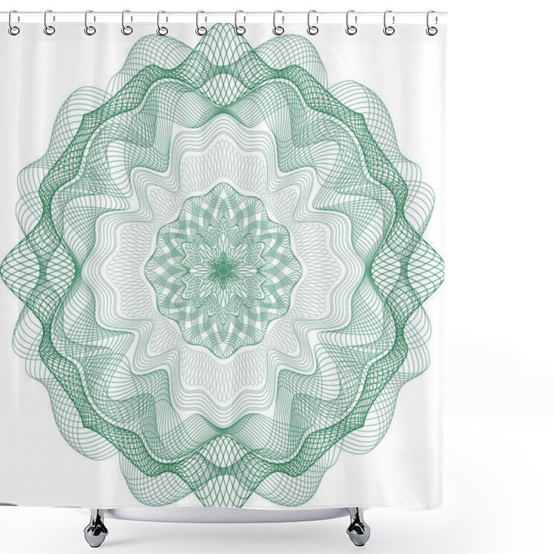 Personality  Guilloche Rosette For Certificate Or Diploma, Currency And Money Shower Curtains