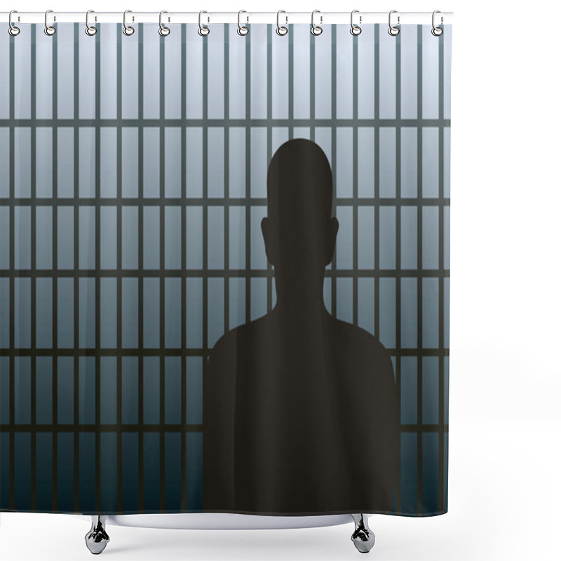 Personality  Prisoner Behind The Bars Shower Curtains