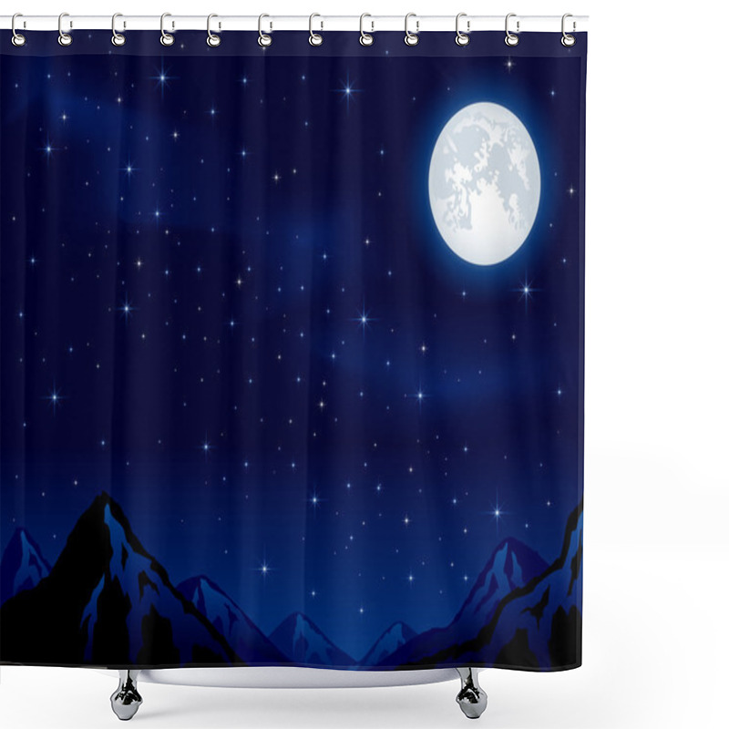 Personality  Moon And Mountains Shower Curtains