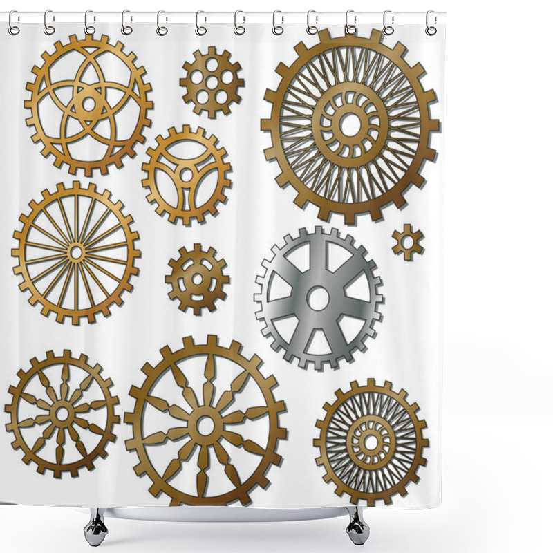 Personality  The Gears Shower Curtains