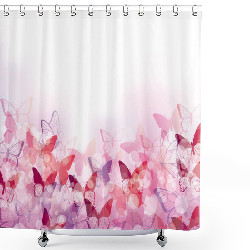 Personality  Background Of Butterfly Silhouette Illustration  Shower Curtains