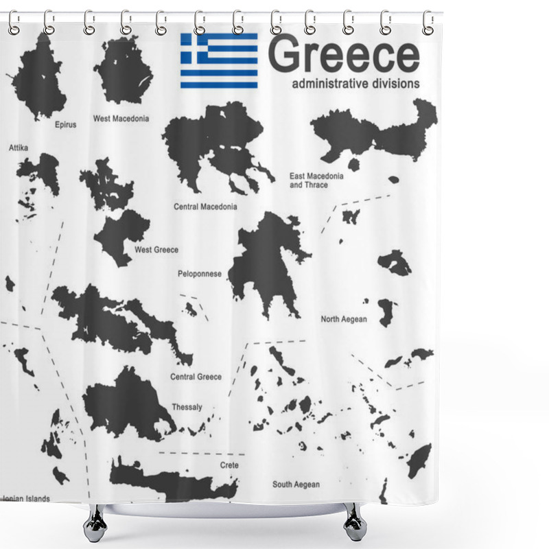 Personality  Greece And Administrative Divisions Shower Curtains