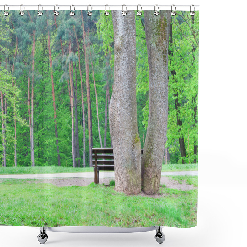 Personality  Halting Under The Trees Shower Curtains