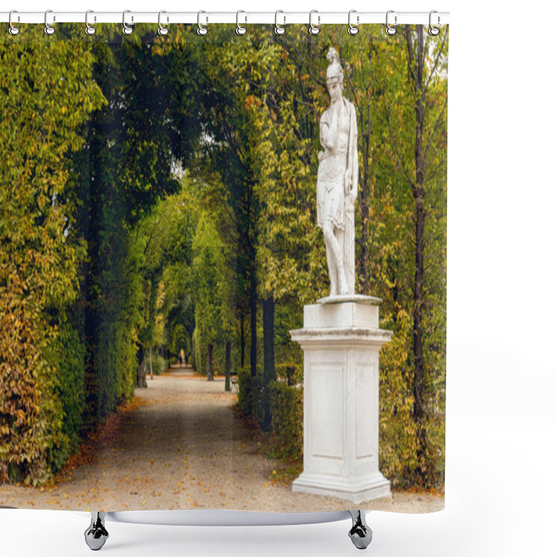 Personality  Autumn Old Park And Marble Antique Statues In Vienna, Schonbrunn Shower Curtains