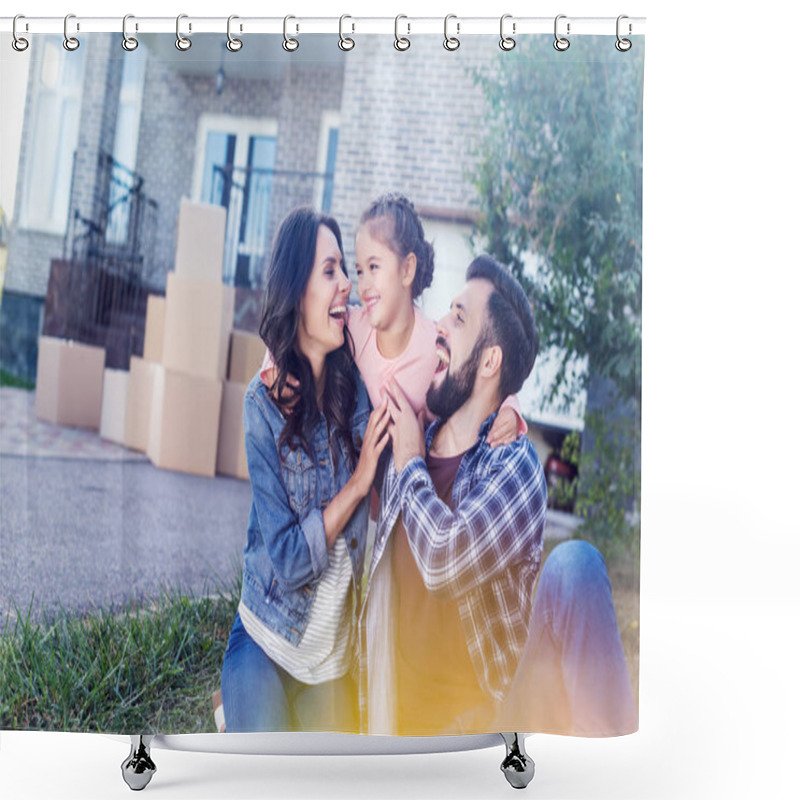 Personality  Family Having Fun Together Shower Curtains