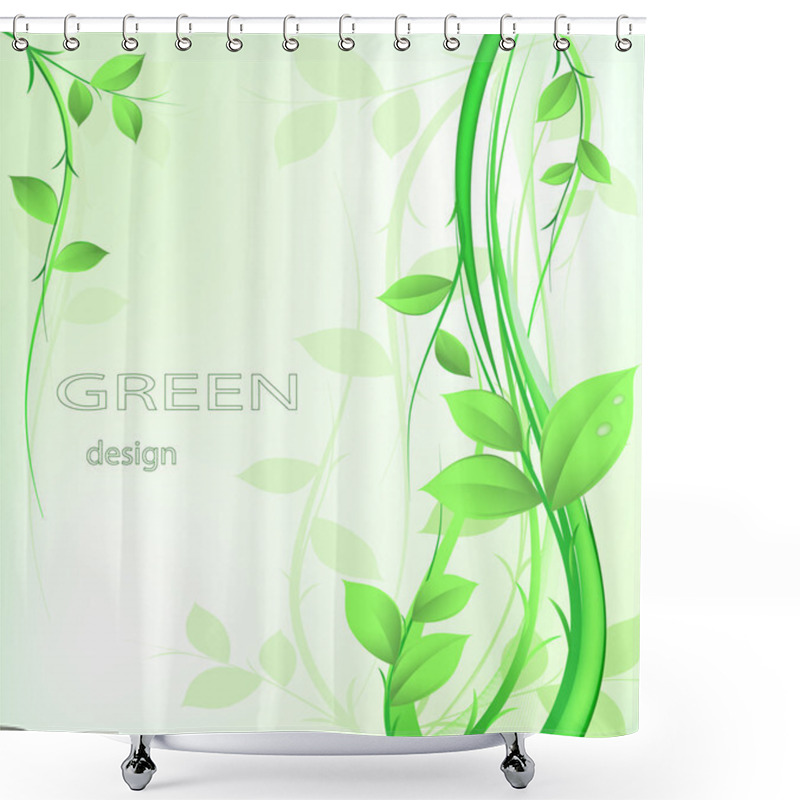 Personality  Green Abstract Design Shower Curtains