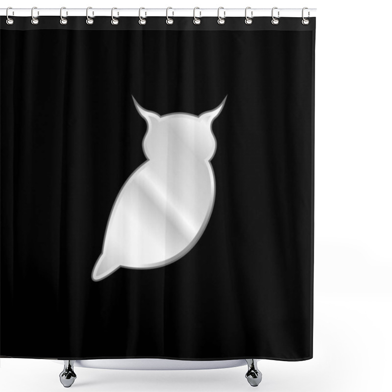 Personality  Big Owl Silver Plated Metallic Icon Shower Curtains