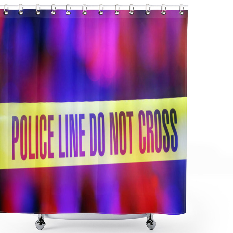 Personality  Police Line Do Not Cross Sign With Red And Blue L Shower Curtains