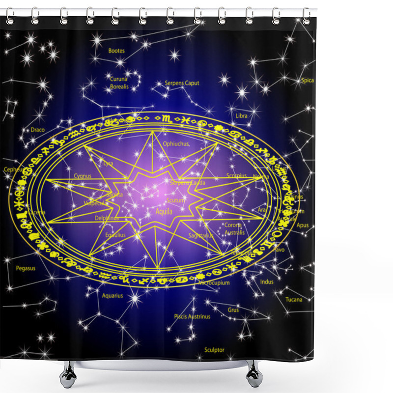 Personality  Sky The Stars Of The Constellation Shower Curtains