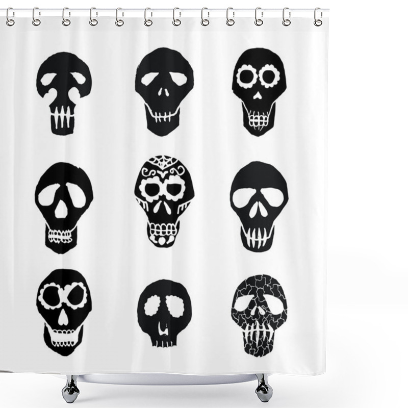 Personality  Mexican Sugar Skulls Shower Curtains