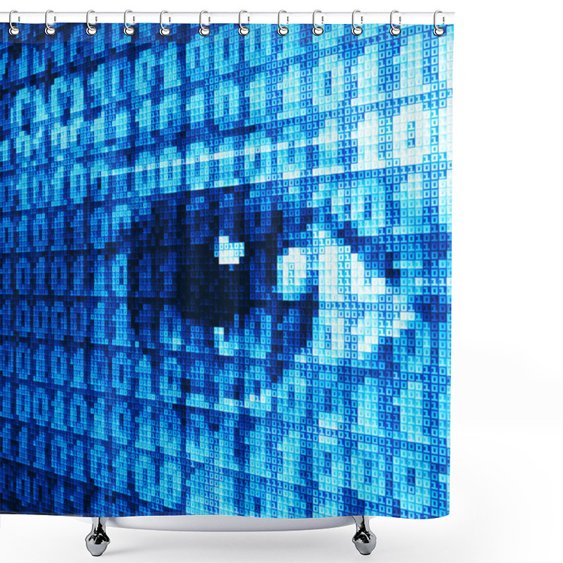 Personality  Binary Eye Shower Curtains