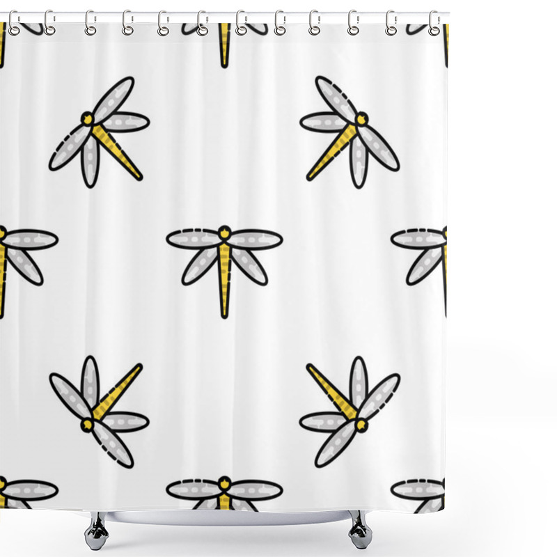 Personality  Insects Flat Icons Pattern Shower Curtains