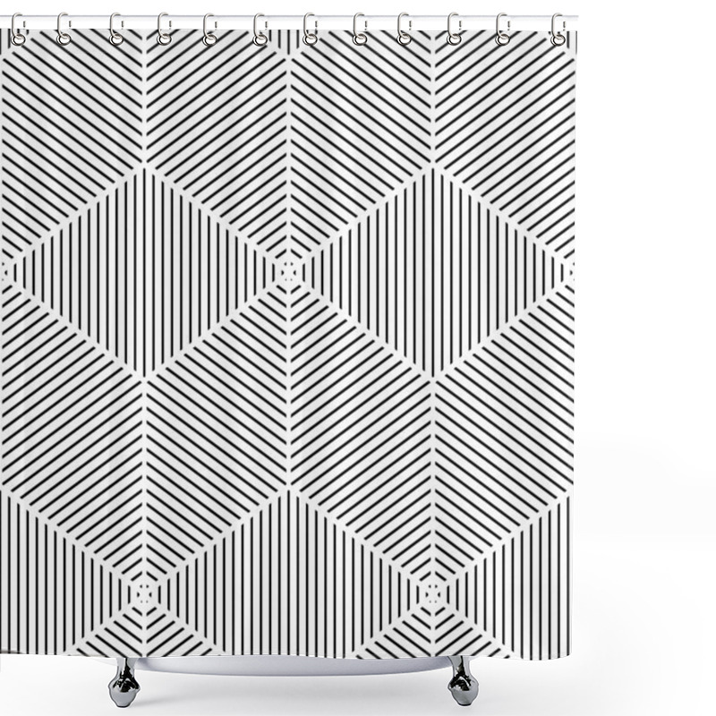 Personality  Geometric Seamless 3d Pattern Shower Curtains