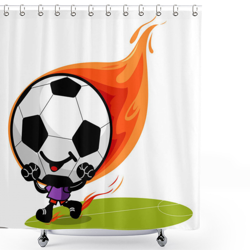 Personality  Soccer Fireball Character Shower Curtains