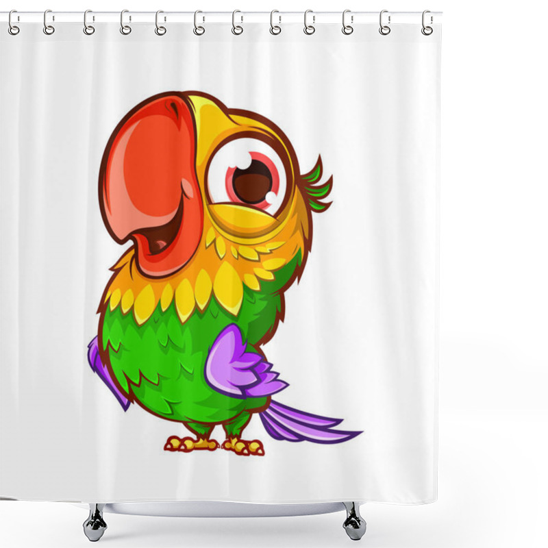 Personality  Cartoon Cute Parrot Shower Curtains