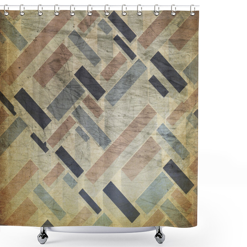 Personality  Retro Rectangles Background Shower Curtains