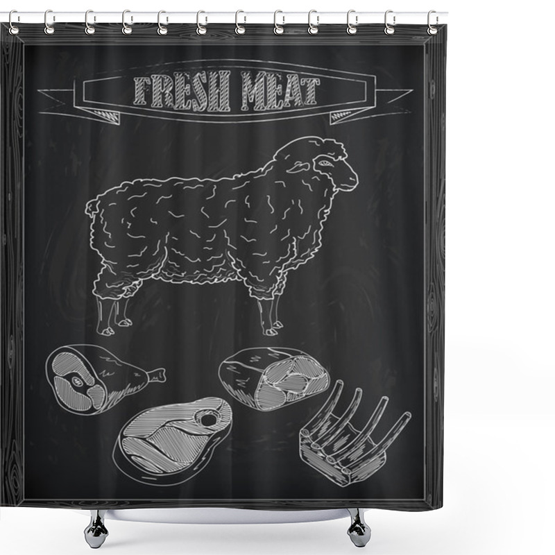 Personality  Beautiful Sheep And Cutting Meat Scheme Shower Curtains