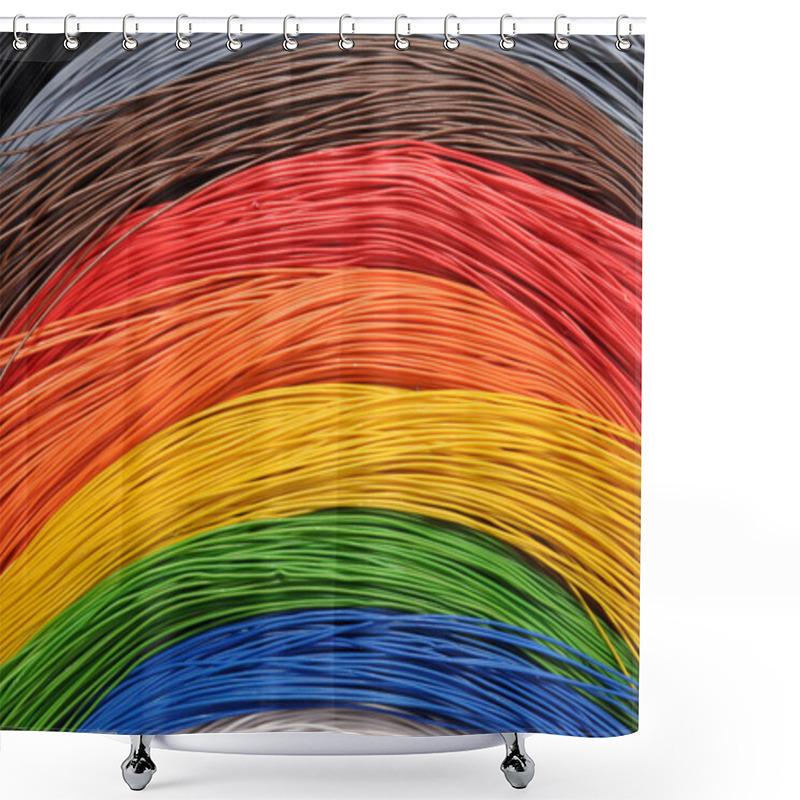 Personality  Rainbow In Broadband Networks Shower Curtains