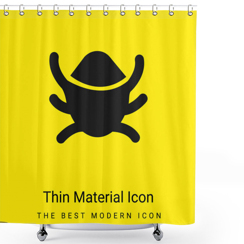 Personality  App Bug Minimal Bright Yellow Material Icon Shower Curtains