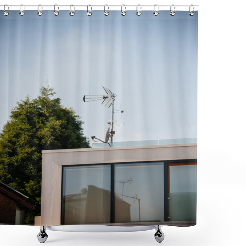 Personality  Digital And Analog Antenna Shower Curtains