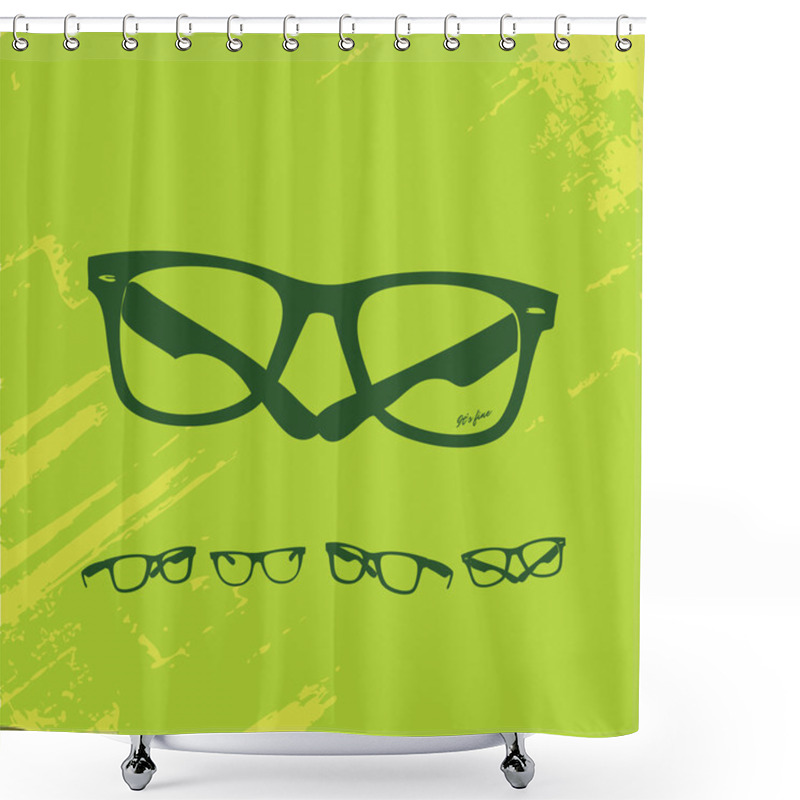 Personality  Hip Glasses Series Shower Curtains