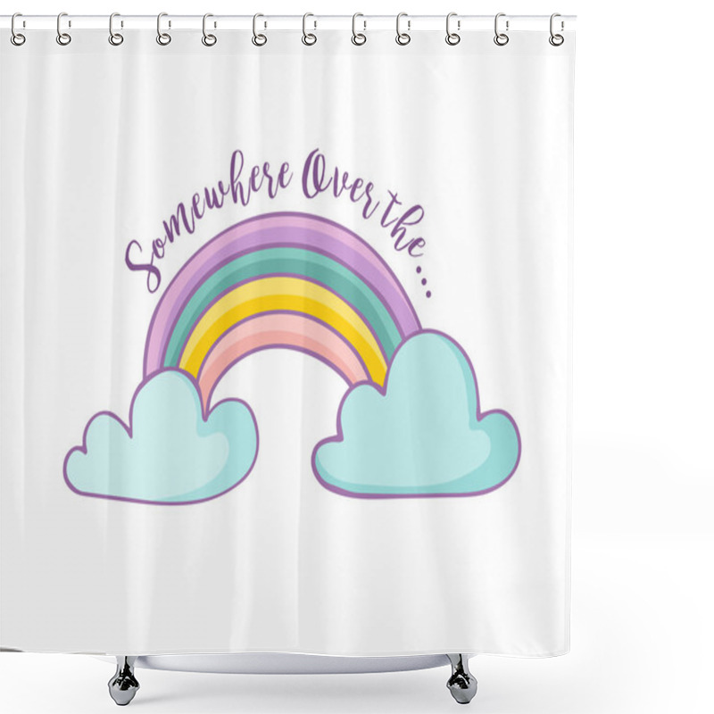 Personality  Rainbow - Cute Greeting Card Shower Curtains