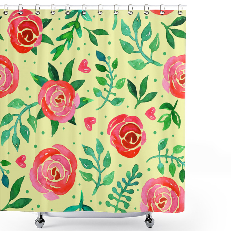 Personality  Boho Style Roses Seamless Pattern Shower Curtains