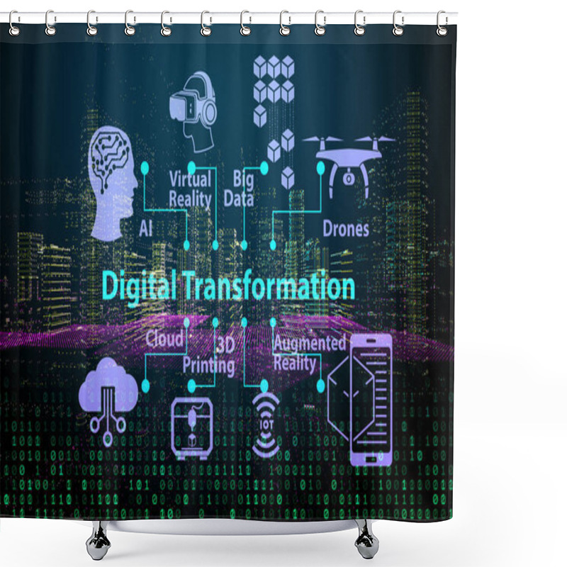 Personality  Digital Transformation Concept - 3d Rendering Shower Curtains