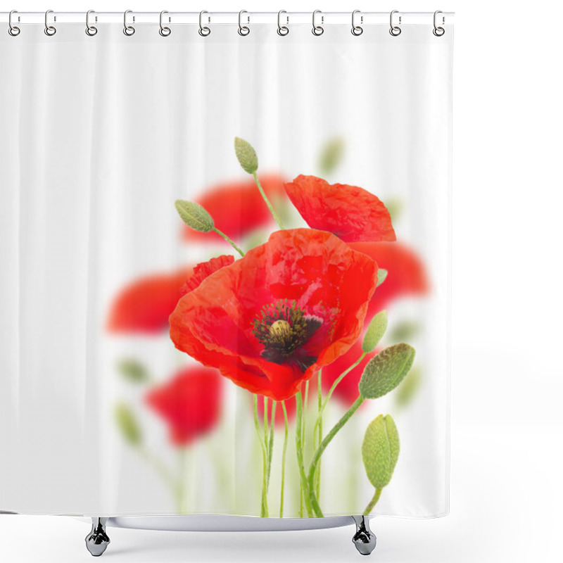 Personality  Poppy Flowers Shower Curtains