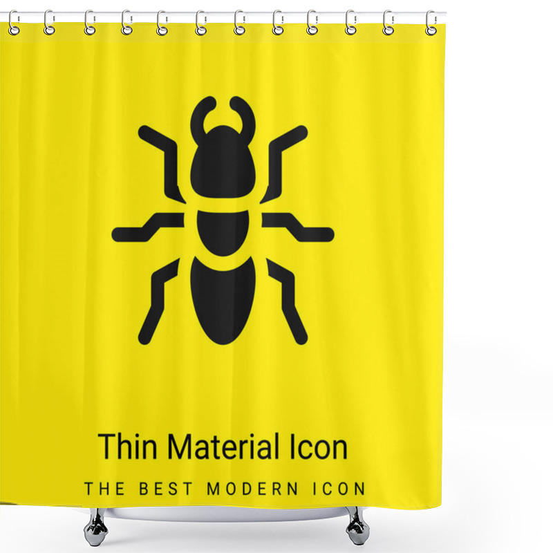 Personality  Ant Minimal Bright Yellow Material Icon Shower Curtains