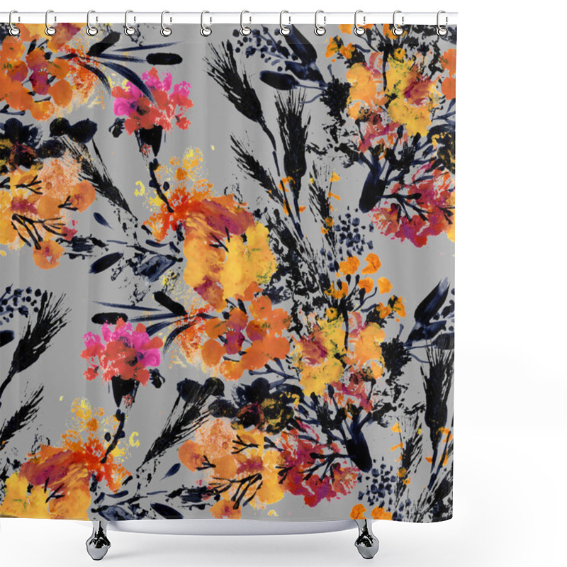 Personality  Seamless  Floral Pattern  Shower Curtains