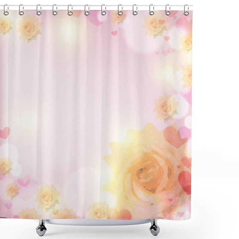 Personality  Blooming White Rose In The Glare From Sunlight On A Pink Backgro Shower Curtains