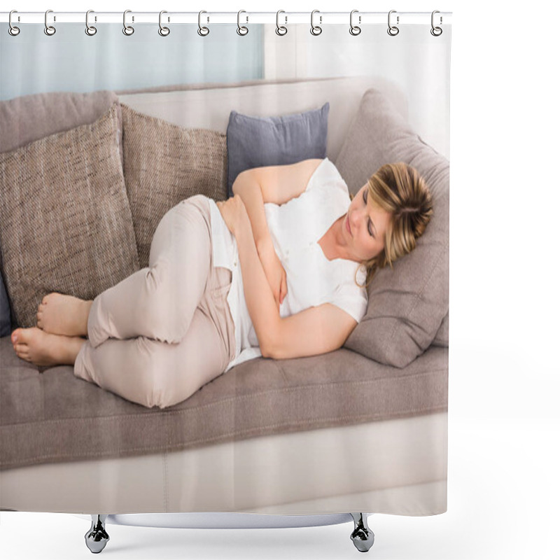 Personality  Woman Sleeping On Sofa Shower Curtains