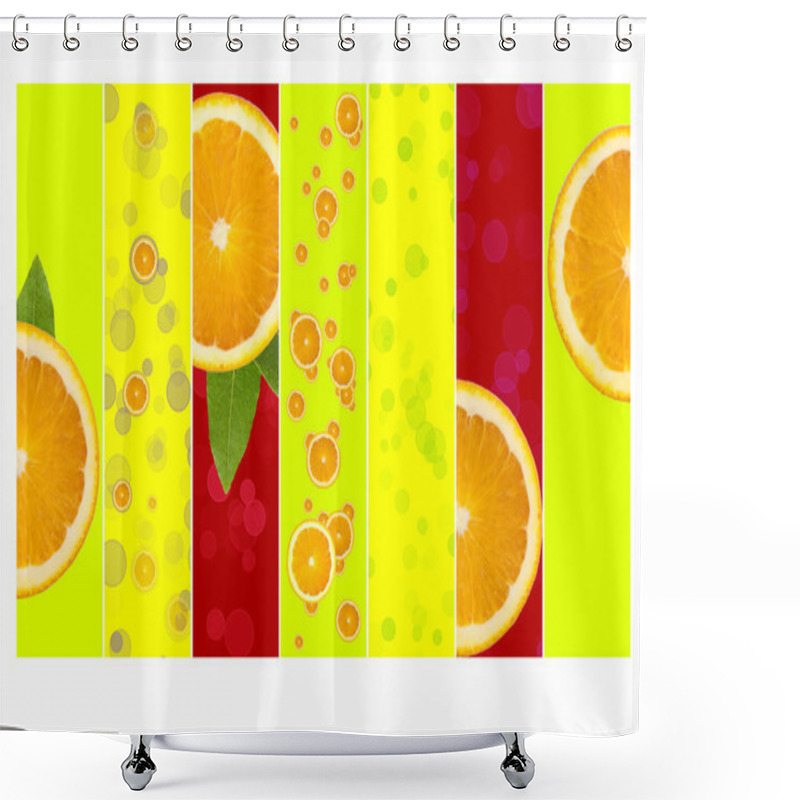 Personality  Super Juicy Orange Background Shower Curtains