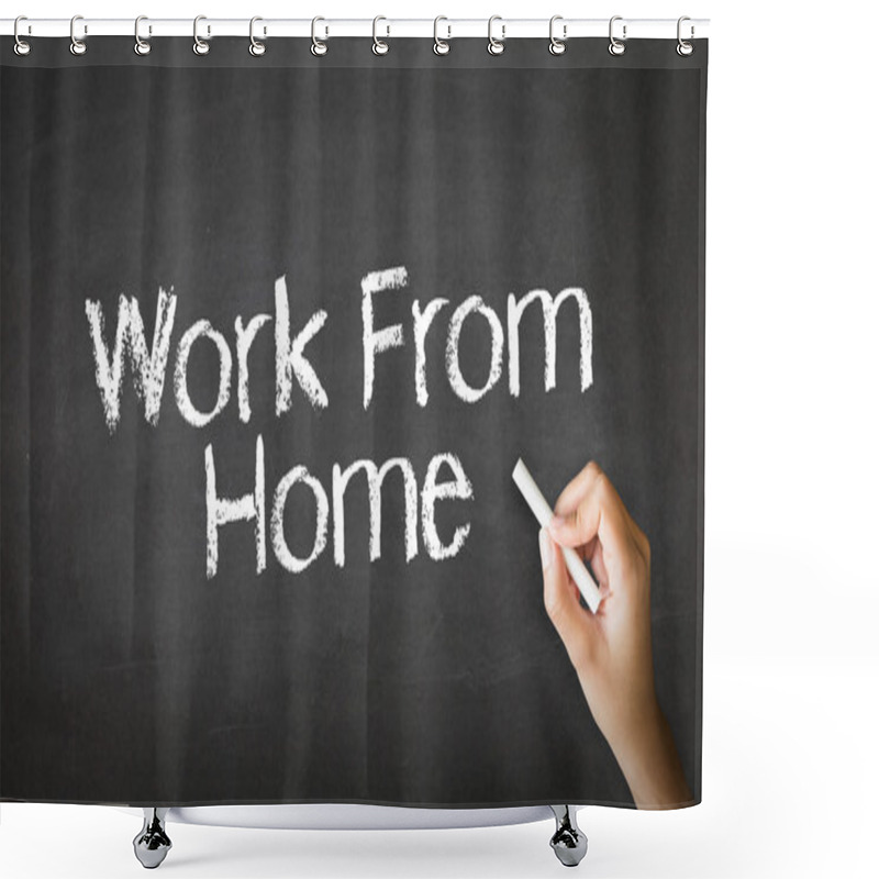 Personality  Work From Home Chalk Illustration Shower Curtains