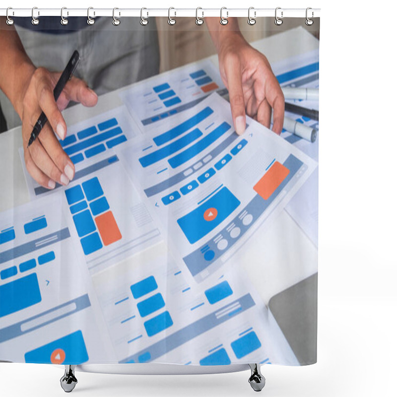 Personality  Website Designer Creative Planning Application Developer Development Draft Sketch Drawing Template Layout Prototype Framework Wireframe Design Studio . User Experience Concept . Shower Curtains