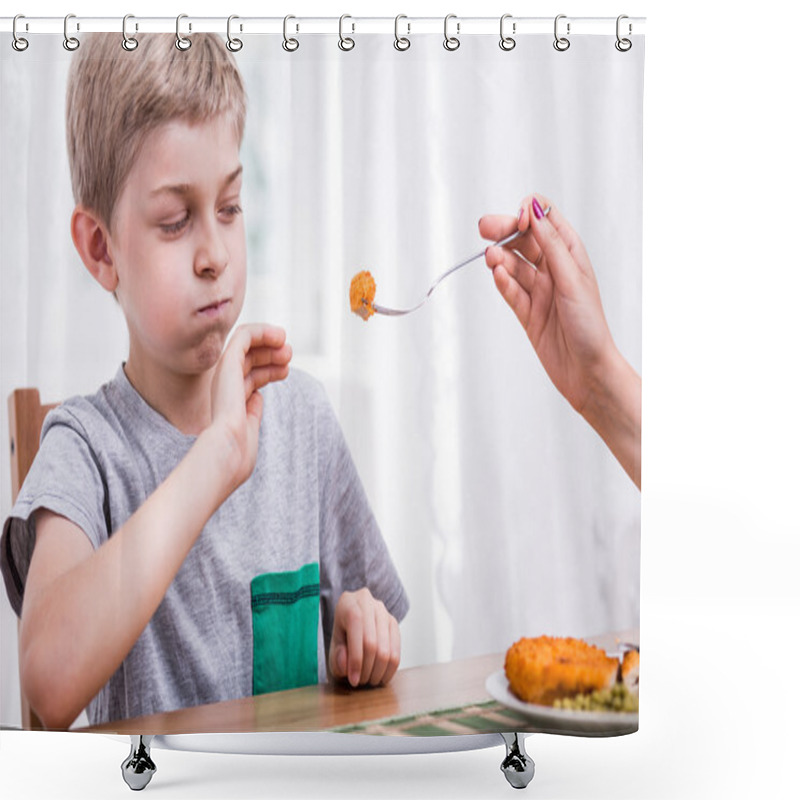 Personality  Child Refusing To Eat Dinner Shower Curtains