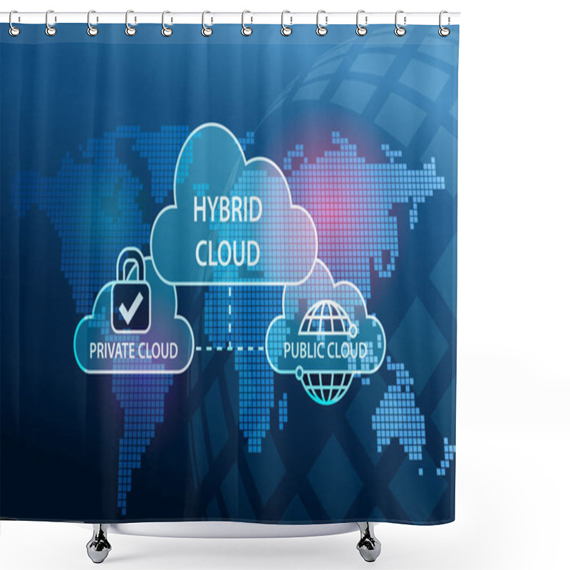 Personality  Hybrid Cloud Network Diagram Private And Public Infrastructure Shower Curtains